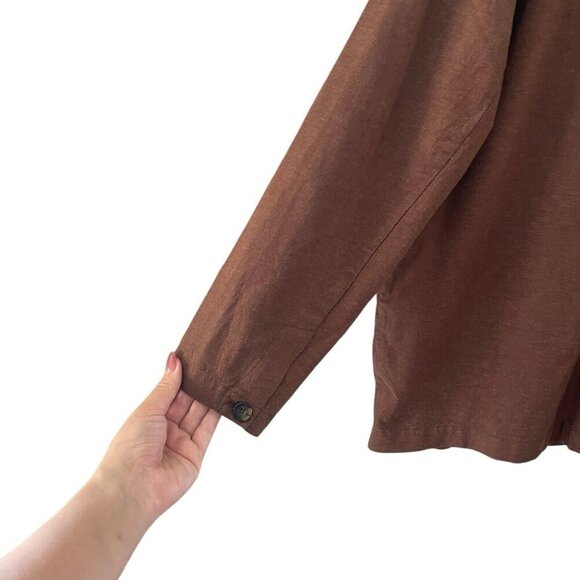 Marine Layer Flora Hemp Tencel Blazer Oversize Brown Women's Size XL NWOT - Picture 16 of 16